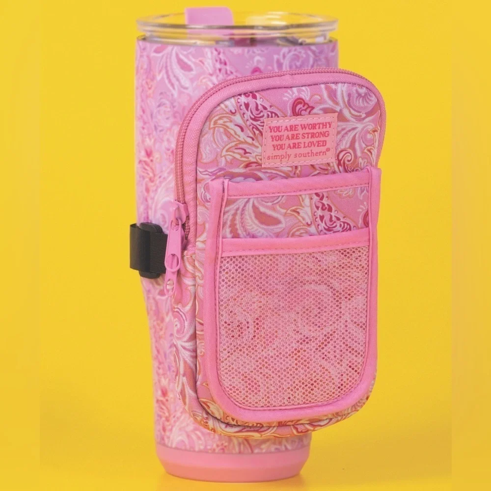 Simply Southern Pink Paisley Tumbler Pouch